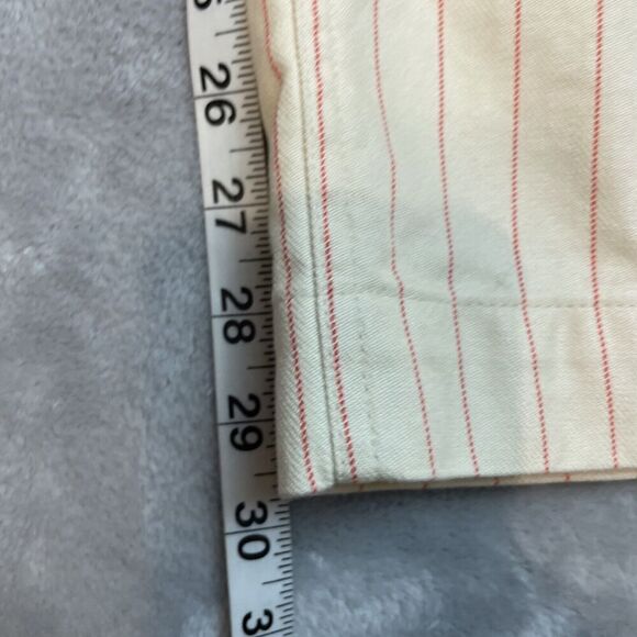 Banana Republic Outlet Wide Leg Trouser Jeans Womens 6 Ivory Pink Stripe Hi Rise - Picture 8 of 8